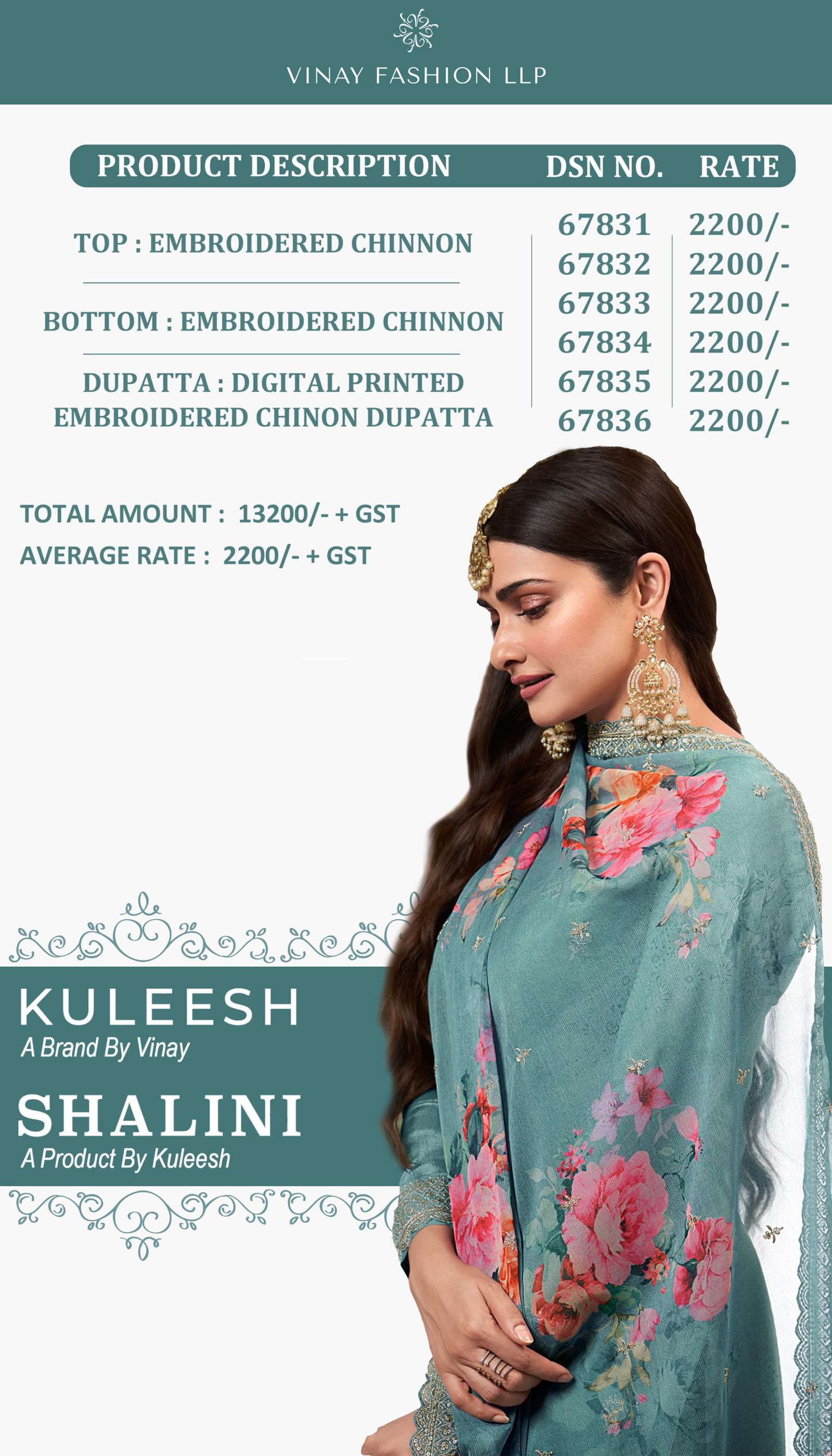 Shalini By Vinay Chinon Embroidery Wedding Salwar Suit Wholesale Market